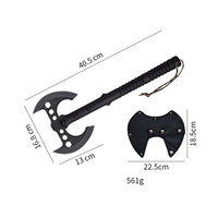 Hache de camping multi-outils à double lame en acier à haute teneur en carbone, hache tactique de survie pour abattre le bois