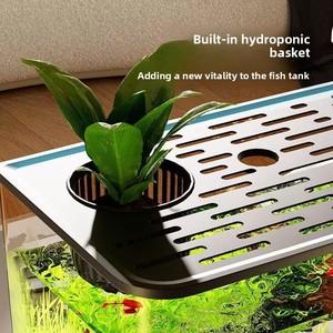 Visaquarium Mengcilinder Energiebesparende Frequentieregelaar Woonkamer Bureaublad Binnenstaand Vloerstaand Transparant - Product Image 4