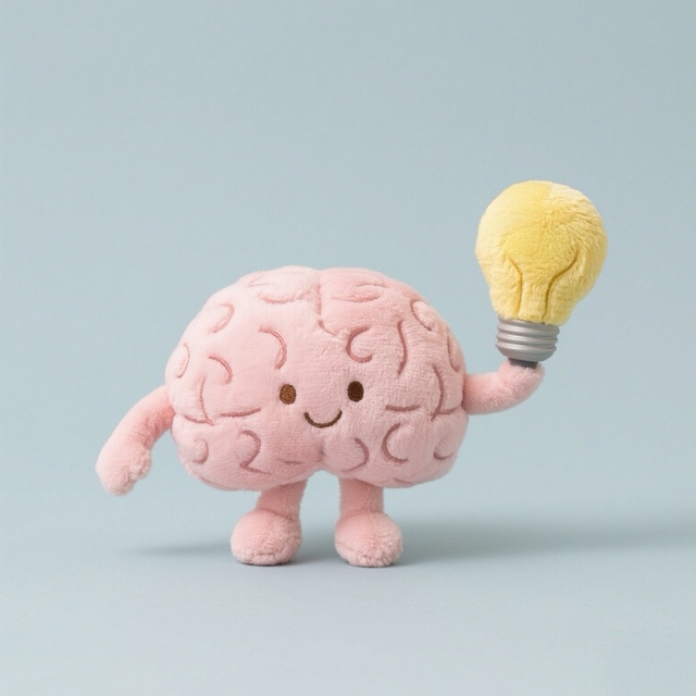 Custom Smart Brain Plush Toy with Light Bulb Educational Soft Stuffed Doll Creative Smart Brain Plush Toy