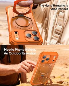 Custodia Magnetica per iPhone 17 Pro Max con Cavalletto, Protezione Anticaduta, Robusta, Design <span class=keywords><strong>Unicorno</strong></span> Scarabeo, Arancione - Product Image 5