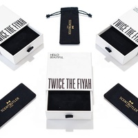 Boîte à bijoux et sac en carton blanc de 2 mm d'épaisseur, personnalisables en différentes tailles, avec logo imprimé, pour emballage de bagues.
