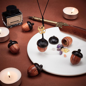 Ciondolo a Forma di Ghianda in Legno, Staccabile, in Legno di Cammello, Gioielli Natalizi per Bambini, Regalo Fai-da-Te per Creazione di Gioielli per Bambini - Product Image 3