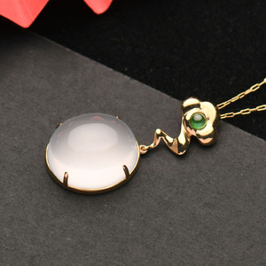 Collar Qingyabailu Feicui con Colgante de Jade Tipo Hielo Delicado, Clásico de Aniversario, Cristal Natural, Certificado en Oro K - Product Image 2