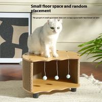 Griffoir pour chat en carton ondulé multifonctionnel en forme de coquille d'œuf avec balles de jeu, maison-nid d'intérieur surélevée et empilable