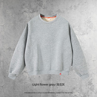 Sweat-shirt d'hiver en molleton épais 500G à col ras du cou, fermeture éclair, épaules tombantes, coupe ample, avec logo personnalisé, unisexe, streetwear, ODM