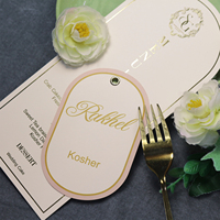 Folletos DE BODA DE MARFIL personalizados, tarjetas de menú de pastel de cena de boda con texto de lámina dorada para ceremonia de boda y decoración de mesa de recepción