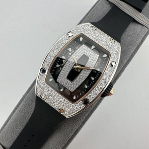 Reloj de Lujo Clásico de Alta Gama con Diamantes, Caja de Acero Inoxidable, Correa de Caucho, Reloj Mecánico de Pulsera para Mujer de Negocios - Product Image 2