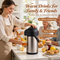 Bouteille isotherme moderne en acier inoxydable de haute qualité, avec paille, pour boissons chaudes/froides, 2L-5L, idéale pour les cadeaux d'affaires