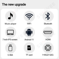 7 İnç Ev Akıllı 8x30W Güçlü Duvar Tipi Amplifikatör Android 11 Ses Sistemi Bluetooth Ses Kontrol Paneli WIFI Stereo Müzik Çalar