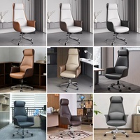 Avec châssis multifonctionnel de qualité 4 de luxe Chaise de bureau ergonomique pivotante en cuir noir