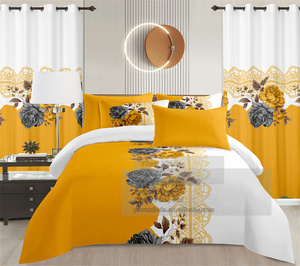 Offre Spéciale – Prêt à l'Expédition : Ensemble de Draps 8 Pièces avec Rideaux, Drap Plat et Drap Housse en Coton – Parure de Lit de Qualité Supérieure pour l'Été - Product Image 5