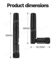 Antena WiFi Externa de 2.4-2.5GHz, Diseño Plegable Pequeño de 2DB, Antena de Comunicación para Zigbee, BLE, BT, WLAN