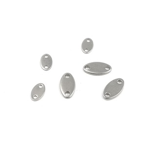 Pendentif ovale en acier inoxydable, connecteur à double trou en forme de 8, accessoires de bijouterie DIY pour la fabrication de bracelets et de colliers - Product Image 5