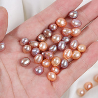 Édition en gros de perles baroques violettes et orange de 7-8 mm, perles d'eau douce naturelles légères, accessoires en perles d'eau douce baroques