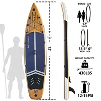 Vente directe usine : Planche de paddle gonflable (SUP) – Idéale pour les sports nautiques, inclut pagaie, pompe, aileron, leash, rame et sac de transport, 8,5 kg