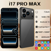 Teléfono Inteligente I17 Pro Max Edición India 5G, Pantalla de 7 Pulgadas, Cámara IA de 108MP, 8000mAh, 16GB, 1TB, Multilingüe, Doble SIM, Ranura para Tarjeta TF, Android Económico