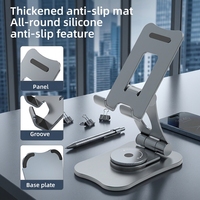 360 °   Support de téléphone rotatif en aluminium, support de tablette pliable réglable pour bureau