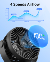 Ventilateur de berceau de voiture Octopus flexible 4000mAh pour ventilateur de poussette rechargeable portable pour bébé avec lumière LED pour une utilisation en hôtel