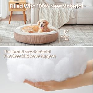 부드럽고 튼튼한 원형 도넛 모양 고양이와 강아지 쿠션 침대 (중형견, 대형견용) - Product Image 3