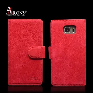 Penuh grain kulit asli mewah ponsel case kulit asli pemegang kartu flip dompet ponsel case untuk galaxy note 5/untuk iphone dll