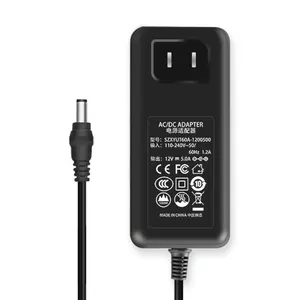 Adaptador de fuente de alimentación AC DC, con certificación CE, FCC, ROHS, 1a, 1.5a, 2a, 2.5a, 3a, 4a, 5a, 12v