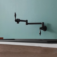 Grifo de Cocina Plegable Negro Mate Flexible para Pared, Relleno de Ollas, en Oferta