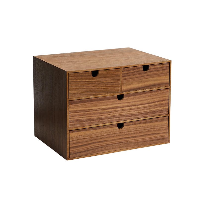 Wood Drawers Desktop Desk Organizer – Modern Wood Storage Box with ...