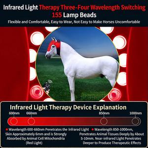 Thérapie par lumière rouge pour chevaux, appareil de physiothérapie infrarouge pour la tête du cheval avec 660nm-850nm, 155 LED, pour soulager la douleur et l'anxiété - Product Image 4
