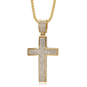 <b>Cross</b> Catholic Religious Inlaid Zircon 316 Stainless Steel 18K Pvd Gold Plated Fine Jewelry Pendant <b>Necklaces</b> for <b>Women</b> Men 2024 - Product Image 2