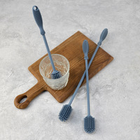 Brosse de nettoyage en silicone à long manche pour tasses et biberons, best-seller transfrontalier, avec conception sans angles morts pour usage domestique