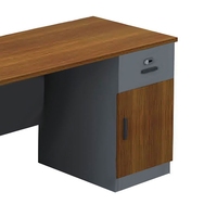 Bureau de travail moderne et minimaliste en panneaux de particules de mélamine de qualité E1, écologique, avec tiroirs et armoire de rangement, durable