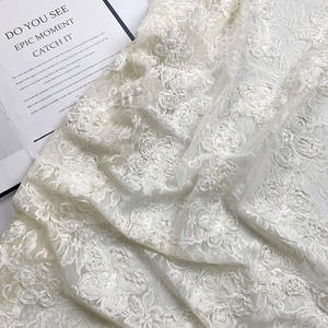 Tissu de luxe en dentelle brodée florale 3D en tissu éponge avec sequins et maille transparente pour robe de mariée, Aso Ebi, robe de soirée pour <span class=keywords><strong>femme</strong></span> - Product Image 4