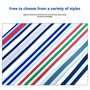 Cross-Border New England Style Striped Pattern Personalized Polyester Webbing Adjustable <strong>Dog</strong> Collar for Small Breed <strong>Dogs</strong> <strong>Button</strong> - Product Image 5