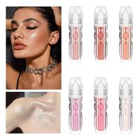 Vente en gros CC36363 – Fard à paupières liquide brillant personnalisé avec logo, illuminateur scintillant, maquillage lumineux et chatoyant