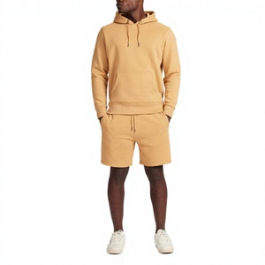 Ensemble de survêtement en coton pour homme, 2 pièces, sweat à capuche et pantalon de jogging, en molleton bouclette, pour le sport d'hiver et les loisirs d'été - Product Image 1