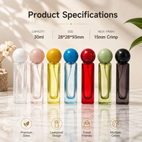 Flacon de parfum en verre couleur personnalisée avec bouchon à bille, emballage de luxe pour parfum, flacon pulvérisateur avec logo OEM