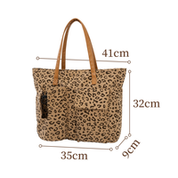 Nouveau sac fourre-tout grande capacité à imprimé léopard, sac fourre-tout à bandoulière tendance et multifonctionnel à imprimé léopard pour l'extérieur