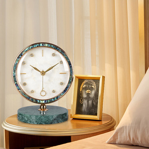 Circular Desk <b>Clock</b> Milky Color Silent Movement Living Room Decor - Product Image 4