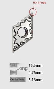 Cermet Blad Dnmg1504hq/Pp/Mt/Fg/Ms Buitenste Cirkel Binnenste Gatensnijder Vf - Product Image 4