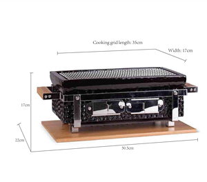 <span class=keywords><strong>Parrilla</strong></span> Japonesa Yakitori <span class=keywords><strong>Cuadrada</strong></span> de Cerámica Negra, Mini Barbacoa Rectangular de Carbón para Mesa, Marca Auplex - Product Image 2