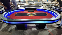 Luckyh — support de Poker Texas, lampe de jeu professionnel, luxe, pour 10 personnes, avec jambes en bois