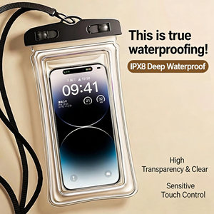 Pochette étanche IPX8 pour téléphone avec cadre airbag, sac transparent en PVC, cordon amovible, compatible avec les téléphones jusqu'à 7 pouces, idéale pour le sport, la natation et la plongée - Product Image 2