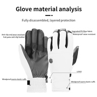 Gants de ski TERROR CREW personnalisés OEM ODM, imperméables, en cuir de chèvre, thermiques, avec fermeture à boucle réglable, vente en gros