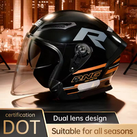 Nouveau casque de moto ABS PC 3/4 demi-face, certifié DOT, modulaire, double visière
