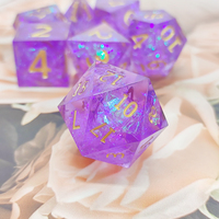 Dungeons & Dragons D20 Ensemble de dés polyédriques en acrylique peints à la main, 7 pièces