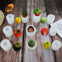 Moule en Silicone 3D AK Mini Fruit pour Décoration de Gâteaux, Crèmes Glacées, Chocolats, Bougies, Pâtisseries et Fondants (Mangue, Citron)