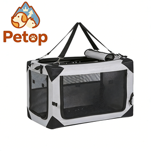 Caisse de transport souple pour <span class=keywords><strong>chien</strong></span> Petop pour siège arrière de voiture, grande cage de transport portable pour animaux de compagnie avec maille respirante pour SUV et utilisation en extérieur - Product Image 1