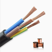 Cable Eléctrico Flexible RVV con Núcleo de Cobre Desnudo, Aislamiento de PVC, Cable Industrial Multifilar de 1mm, 1.5mm, 2.5mm y 4mm de Sección Transversal