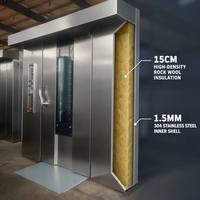 Four rotatif robuste à 64 plateaux en acier inoxydable 201/304, électrique, gaz ou diesel, équipement de boulangerie pour la production industrielle