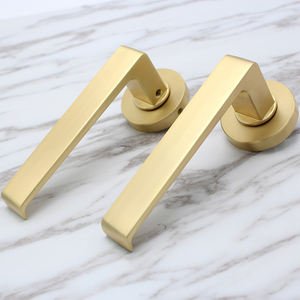 Sécurité à domicile brossé doré solide poignée levier serrure sécurité clé entrée magnétique silencieux mortaise serrure de porte - Product Image 3